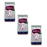 Alice Light & Sterilised - Kısırlaştırılmış / Kilolu Kediler İçin Super Premium Mama Somonlu Karidesli 3x1 kg