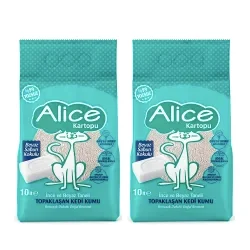 Alice Kartopu İnce Taneli Kedi Kumu/Beyaz Sabun Kokulu 2x10 lt.
