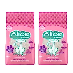 Alice Kartopu Kalın ve Beyaz Taneli Pudra Kokulu Kedi Kumu