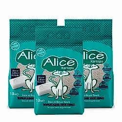 Alice Kartopu İnce Taneli Kedi Kumu/Beyaz Sabun Kokulu 3x10 lt.