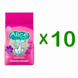 Alice Kalın ve Beyaz Taneli Topaklaşan Pudra Kokulu Kedi Kumu