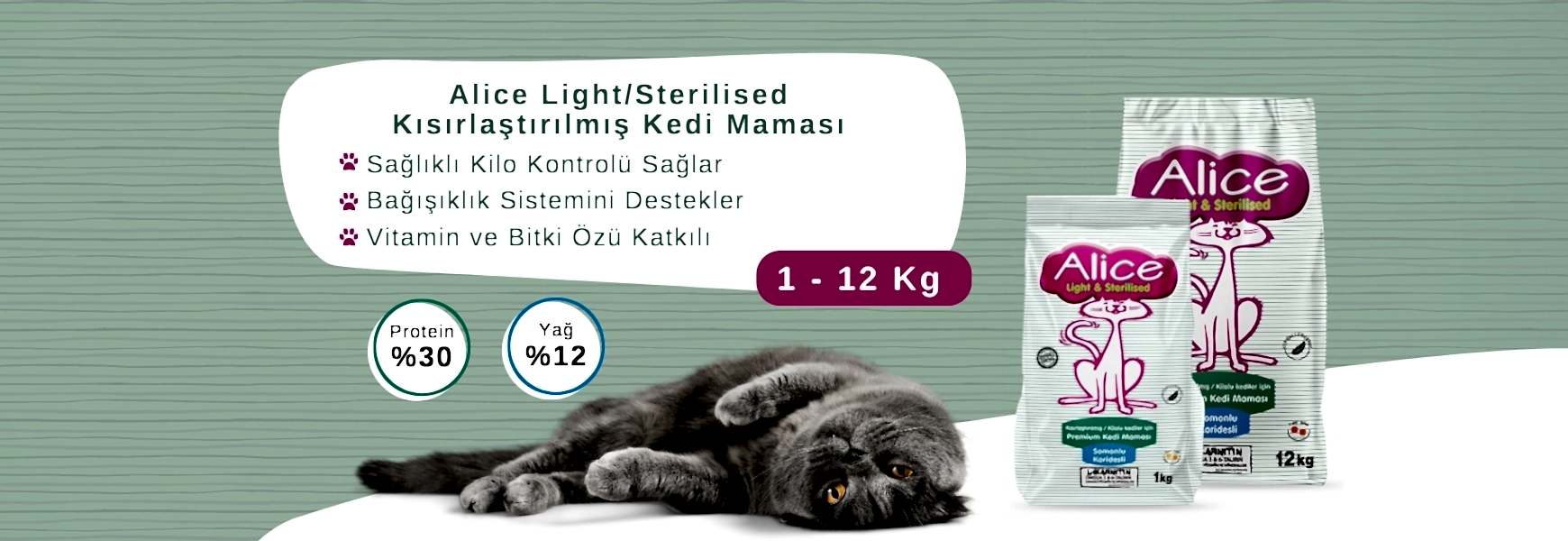 Alice Light Sterilised Kısır ve Kilolu Kedi Maması